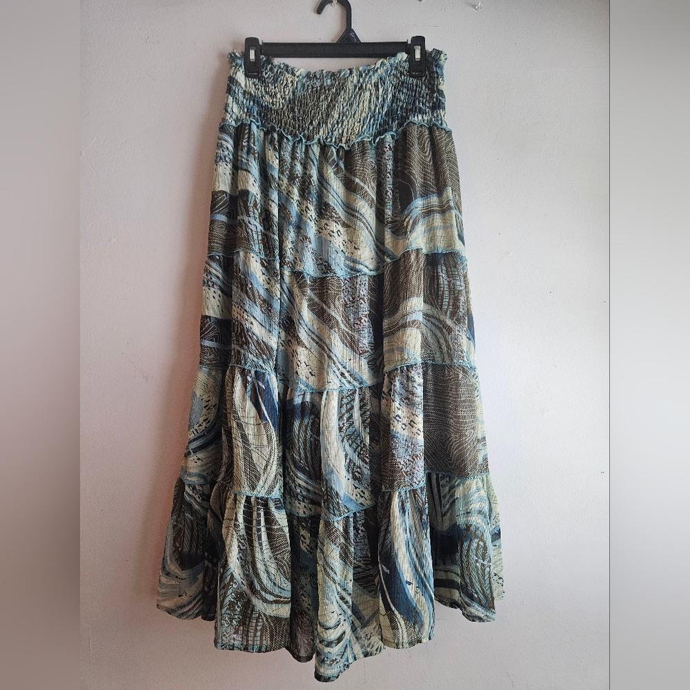 Elegant Blue and Teal Women's Skirt